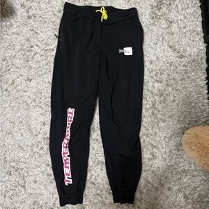 Off-White Kids Black Joggers with Pink and Yellow Details